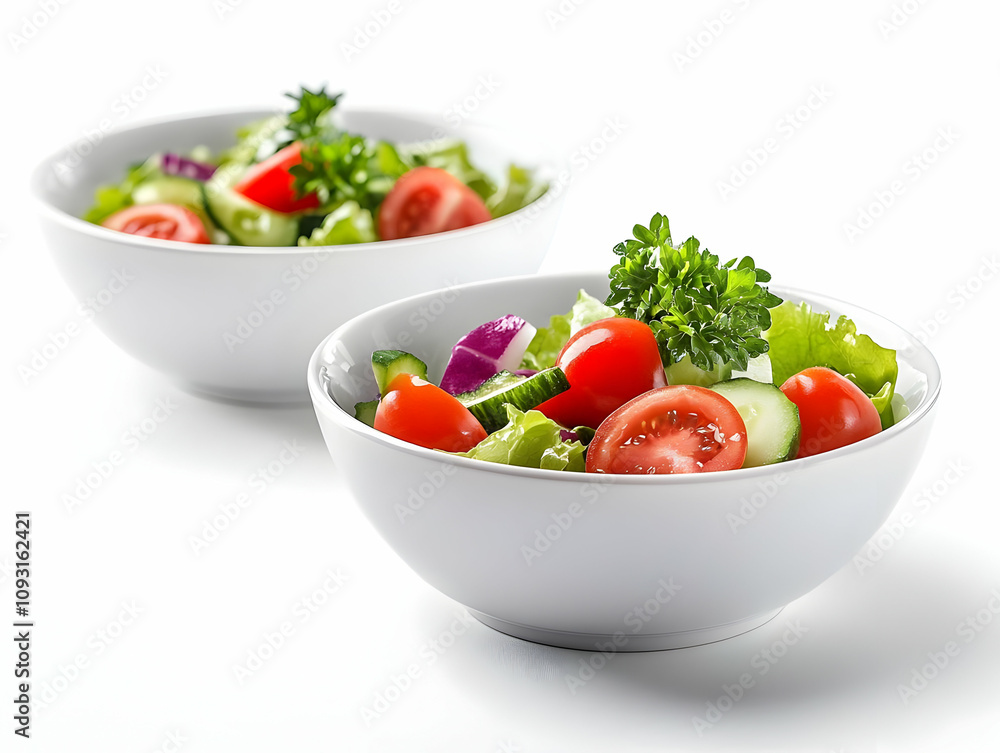 Photo Fresh Vegetable Salad with Tomatoes, Cucumbers, and Parsley Photo Fresh Vegetable Salad with Tomatoes, Cucumbers, and Parsley