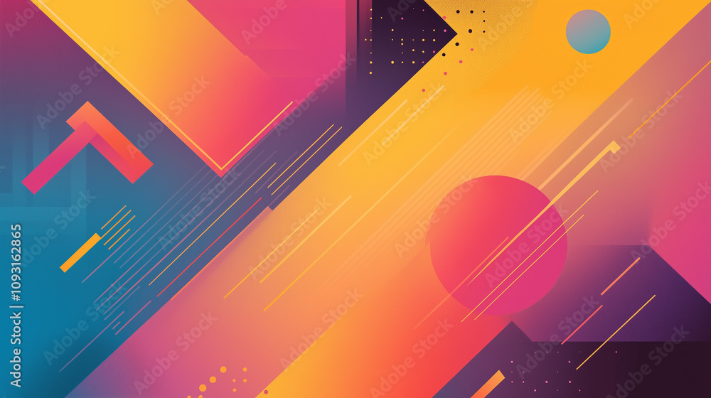 A colorful and vibrant, retro-inspired sci-fi background featuring abstract geometric shapes. A colorful and vibrant, retro-inspired sci-fi background featuring abstract geometric shapes.