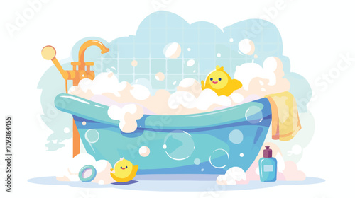 Relaxing and Cute Bath Tub Spa with Shower Water Bubbles