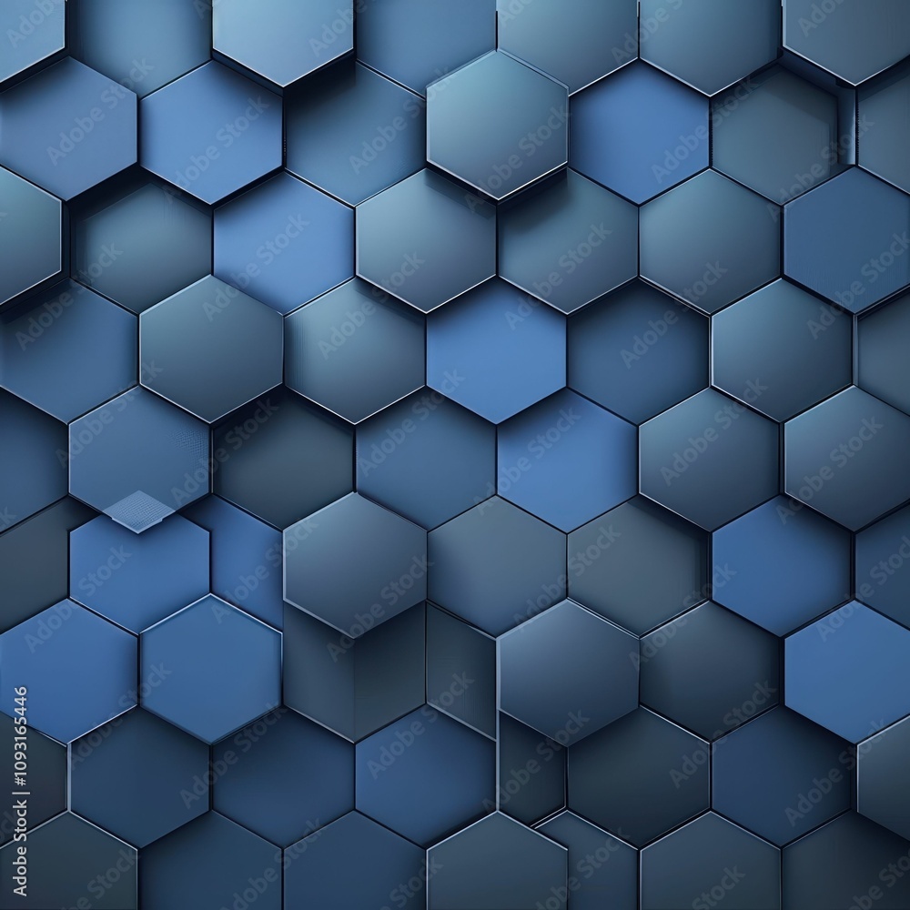 Blue hexagonal pattern with a three-dimensional effect creating a modern, textured background. Blue hexagonal pattern with a three-dimensional effect creating a modern, textured background.