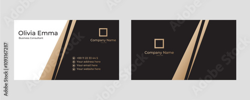 Black gold business card template