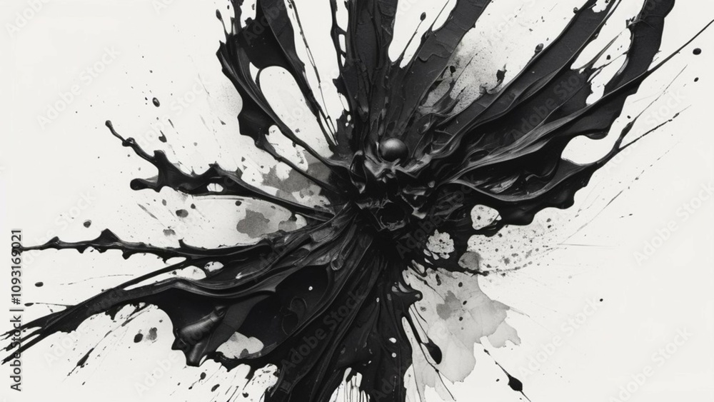 Grunge ink vector illustration of a black paint splatter design Grunge ink vector illustration of a black paint splatter design