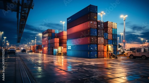 Wallpaper Mural A large number of containers are stacked in a warehouse Torontodigital.ca