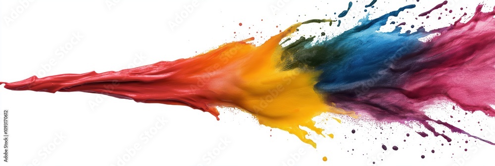 An explosion of vibrant colors bursts against a white background, capturing the essence of creativity and artistic expression in a stunning visual representation. An explosion of vibrant colors bursts against a white background, capturing the essence of creativity and artistic expression in a stunning visual representation.