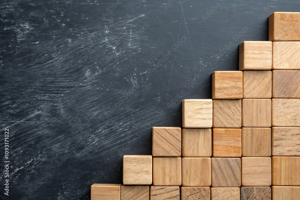 Wooden blocks in a patterned design on a dark chalkboard background with a textured look, building blocks, education materials, wooden blocks Wooden blocks in a patterned design on a dark chalkboard background with a textured look, building blocks, education materials, wooden blocks