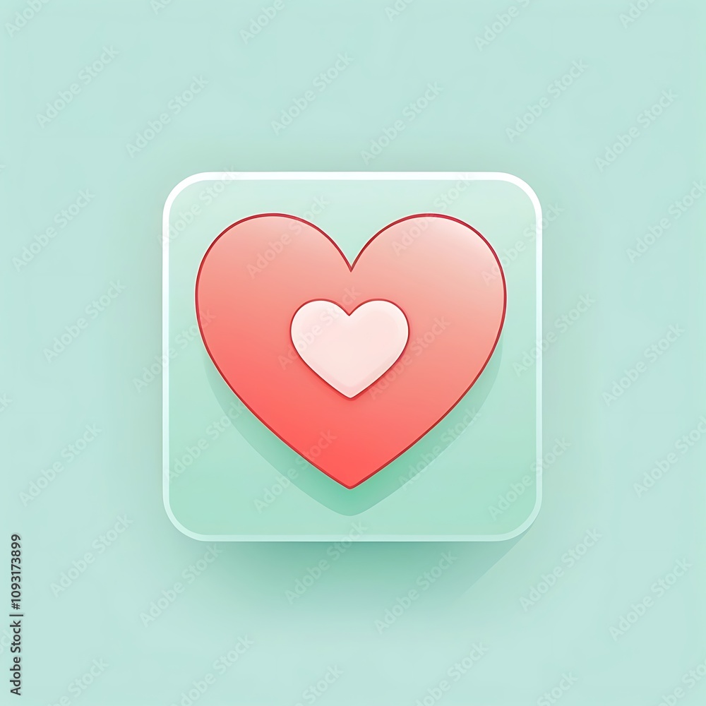 mint green heart icon for UI UX button design mint green heart icon for UI UX button design