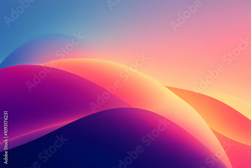 Abstract Background - Colorful Waves of Blue, Pink, and Orange