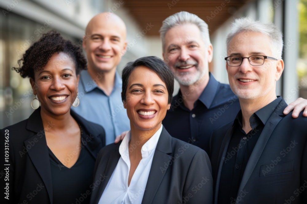 Obraz premium Group portrait of a middle aged business people team in office