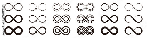 Infinity icon set. Vector illustrations.