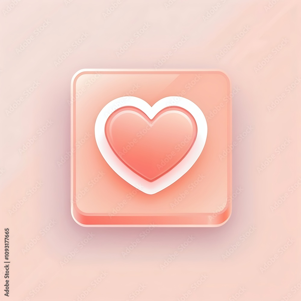 warm affection: peach heart icon for UI UX button warm affection: peach heart icon for UI UX button