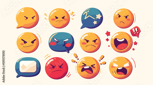 Professional Chat Vector Icon for Arguments and Profanity