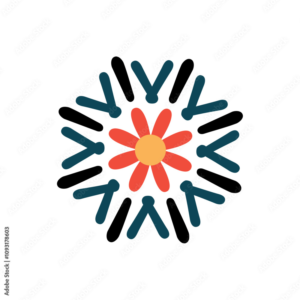 Abstract Floral Mandala Design with Geometric Symmetry - SVG Abstract Floral Mandala Design with Geometric Symmetry - SVG