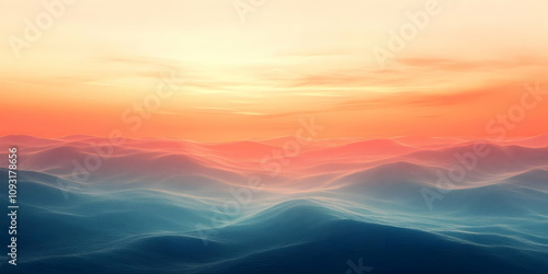 Abstract Background - Ocean Waves at Sunset