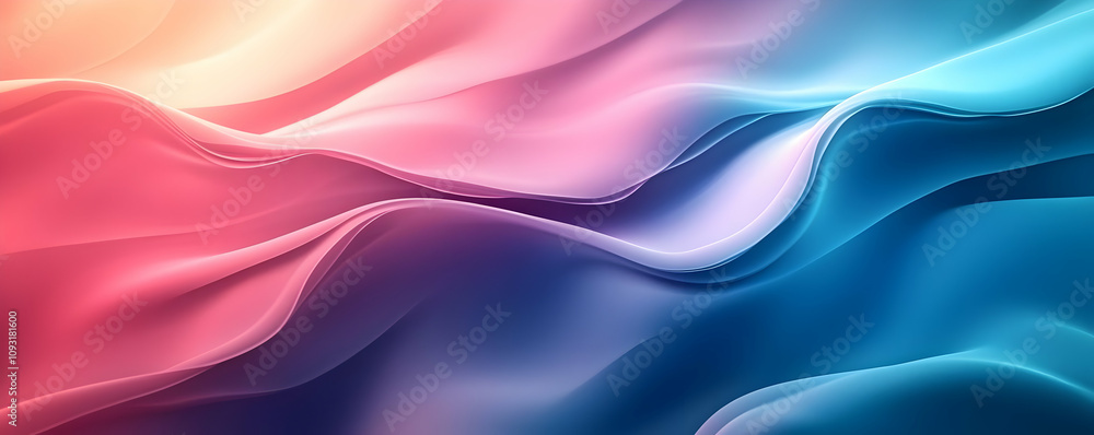 Obraz premium Abstract Background - Flowing Pink and Blue Waves