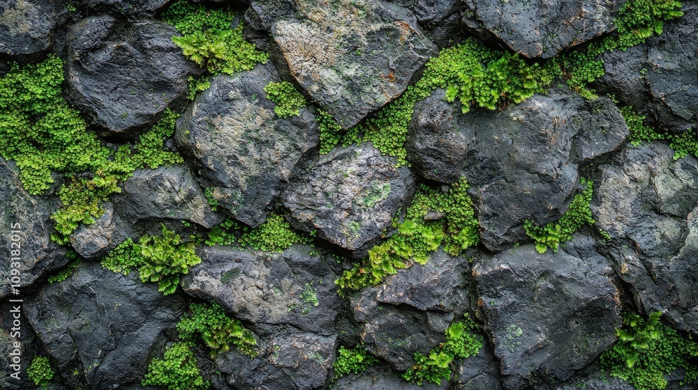 This image features robust rocks seamlessly intertwined with vibrant green vegetation, offering a dynamic blend of rugged and lush natural elements. This image features robust rocks seamlessly intertwined with vibrant green vegetation, offering a dynamic blend of rugged and lush natural elements.