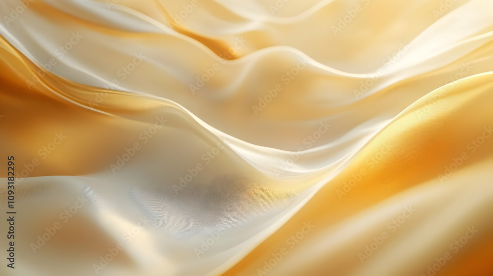 Abstract Background - Flowing Golden Silk Fabric Abstract Background - Flowing Golden Silk Fabric