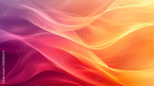 Abstract Background - Flowing Pink and Orange Waves