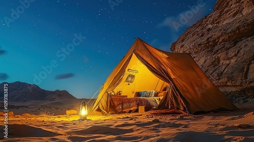 Illuminating the benben pyramid torchlight adventure desert oasis evening photography starry night mystical concept photo