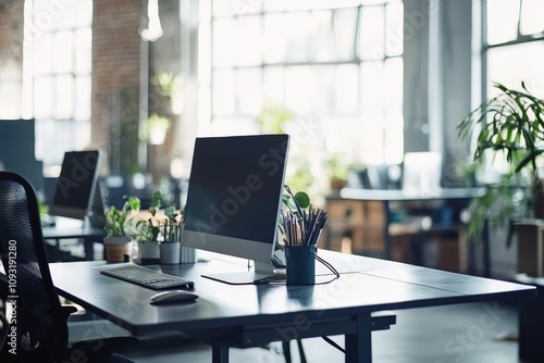 Wallpaper Mural An empty modern office and workspace. Torontodigital.ca