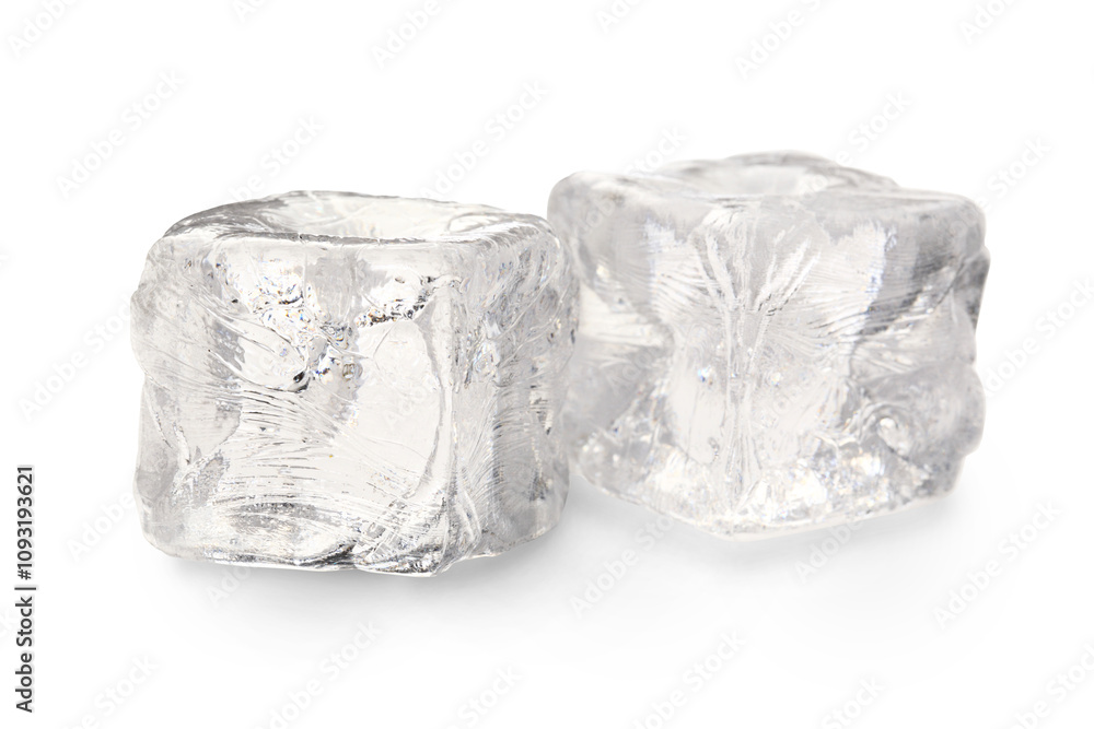 Ice cubes on white background Ice cubes on white background