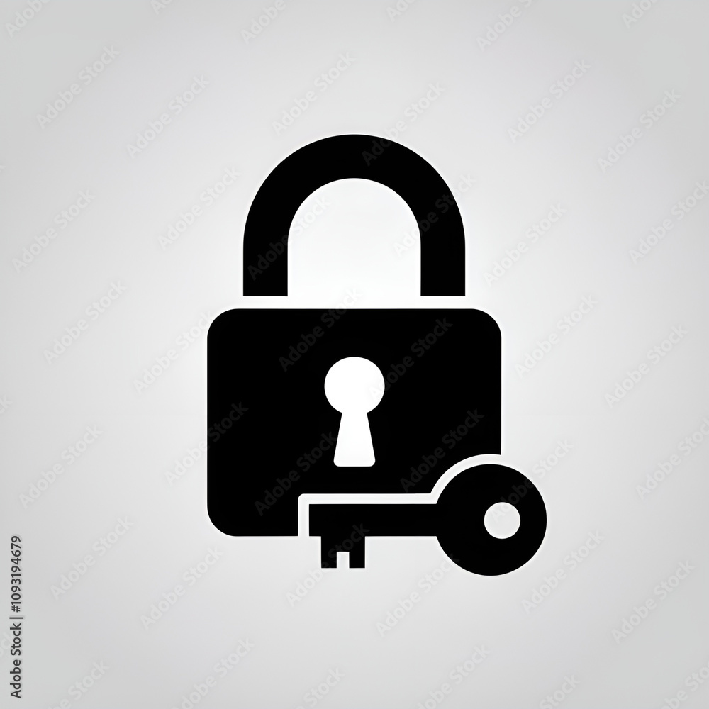 A vector silhouette image of a lock icon A vector silhouette image of a lock icon