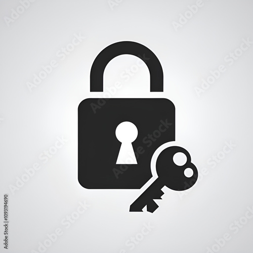 A vector silhouette image of a lock icon 