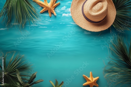 Summer travel advertising design photo