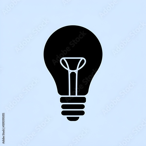 A vector silhouette image of a bulb icon 