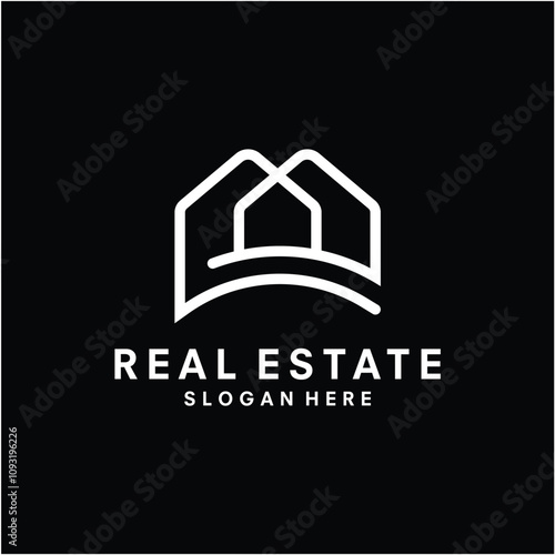 Real estate logo and icon design concept