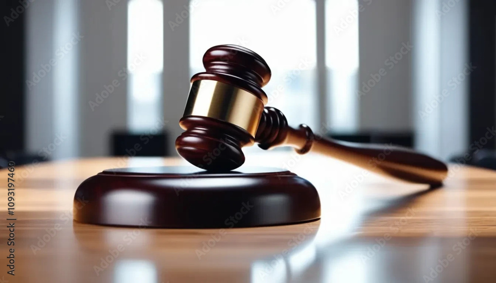 Close up of gavel, ai