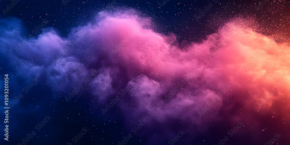 Abstract Background - Colorful Smoke, Dust, and Glitter on Dark Backdrop Abstract Background - Colorful Smoke, Dust, and Glitter on Dark Backdrop