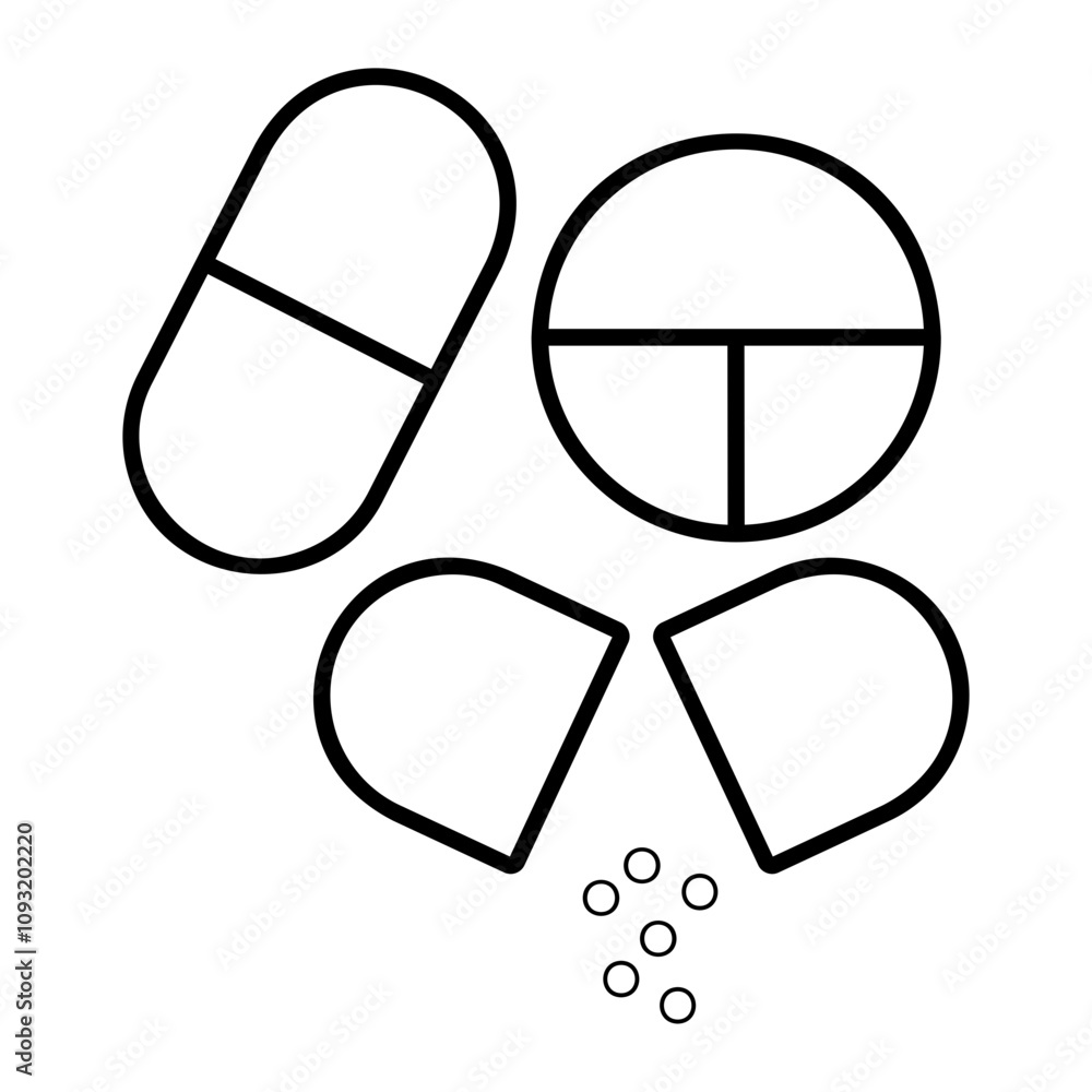 Pharmaceutical Icon in Line Style Pharmaceutical Icon in Line Style