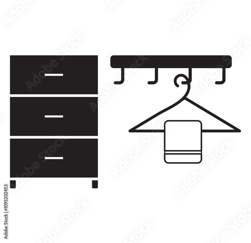 Towel on hanger icon vector