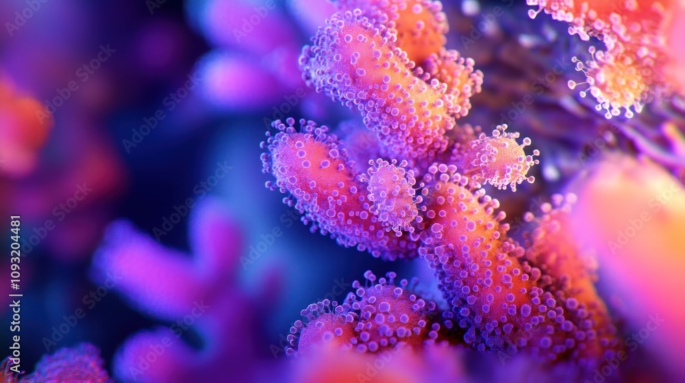 Microscopic World: A Vibrant Display of Cellular Structures Microscopic World: A Vibrant Display of Cellular Structures