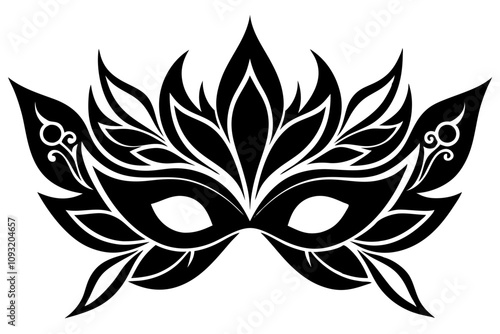 Festival Mask Silhouette - Decorative Masquerade Mask Vector Design