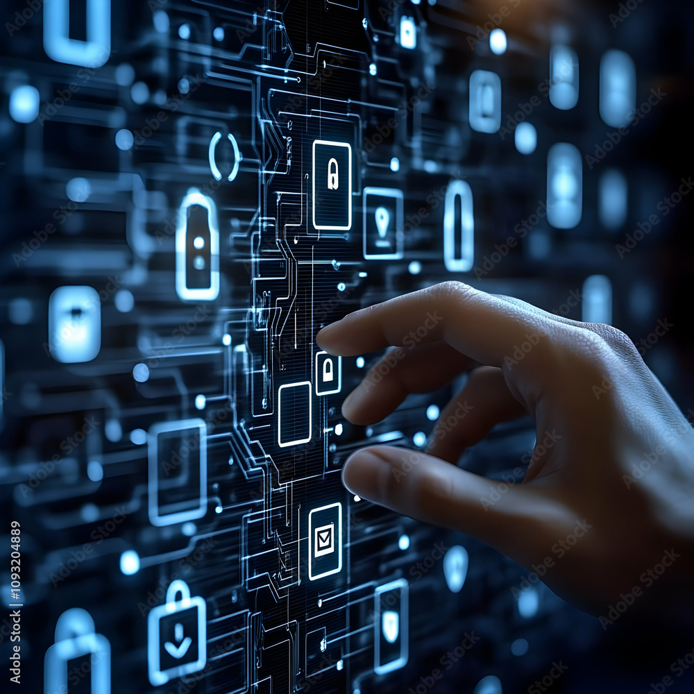 3D Illustration - Cybersecurity Data Protection Technology Network 3D Illustration - Cybersecurity Data Protection Technology Network