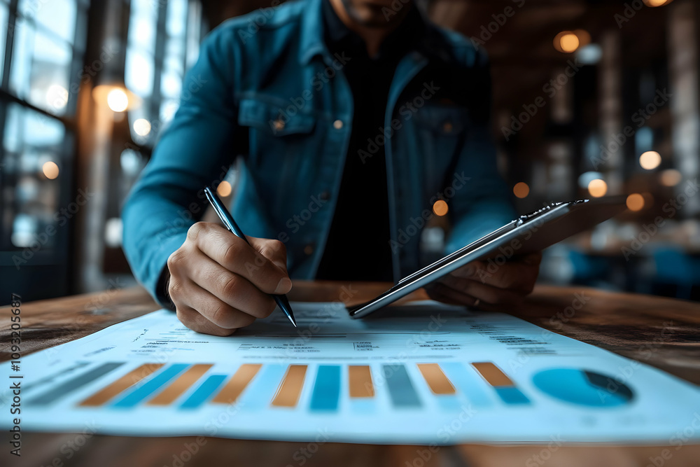 Photo Businessman Analyzing Charts Data Strategy Photo Businessman Analyzing Charts Data Strategy