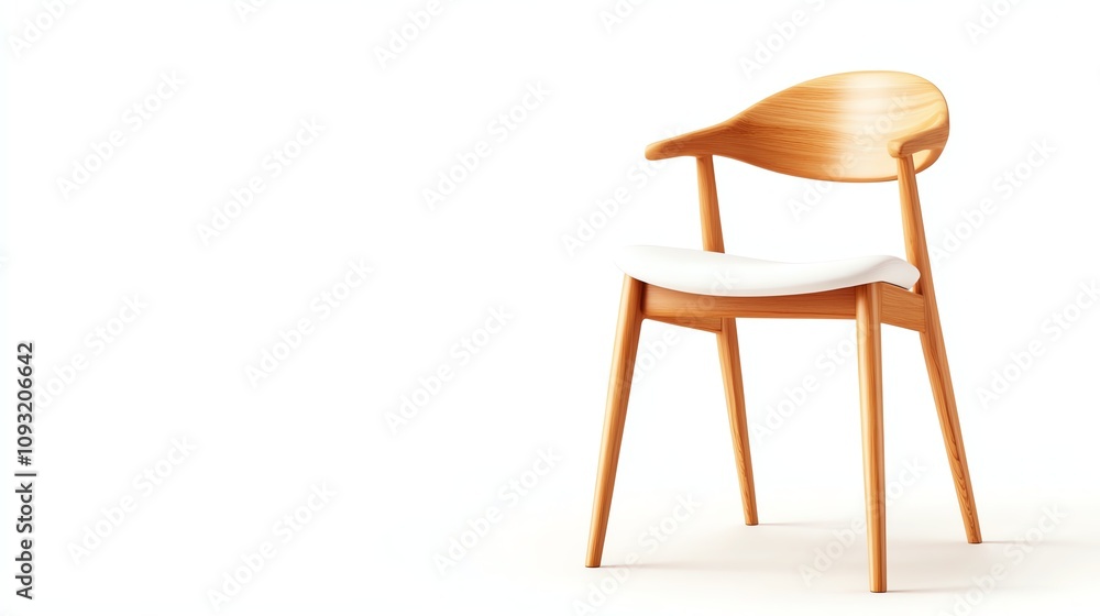 Modern wooden chair isolated on white background. Modern wooden chair isolated on white background.