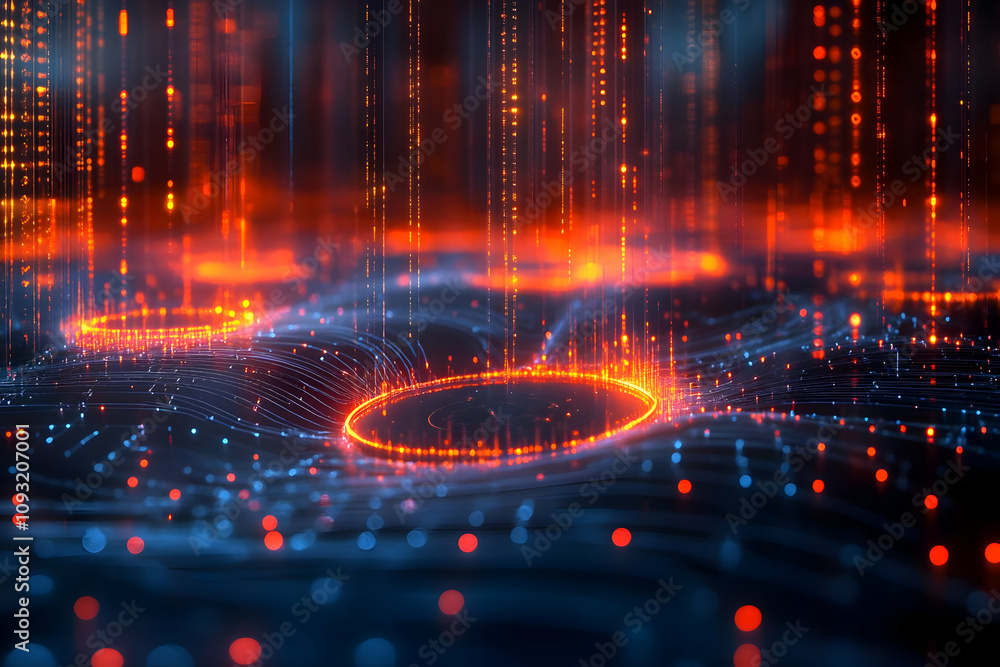 Fototapeta premium Abstract Background - Data Stream, Network, Technology