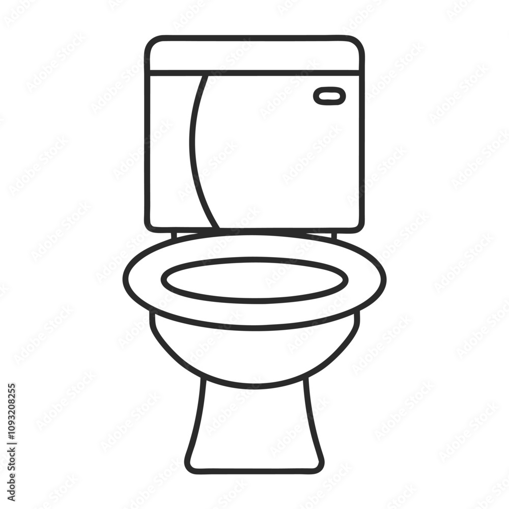 Line Art Toilet Icon Vector Illustration Line Art Toilet Icon Vector Illustration