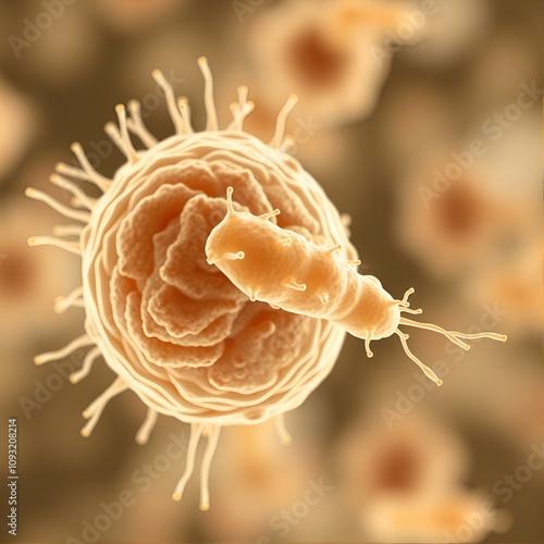 Neisseria meningitidis or meningococcus bacterium. Can cause meningitis or meningococcal disease. photo