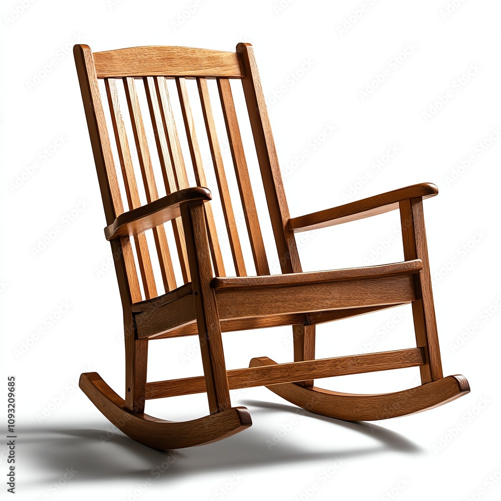 Classic wooden rocking chair on a white isolated background. Classic wooden rocking chair on a white isolated background.