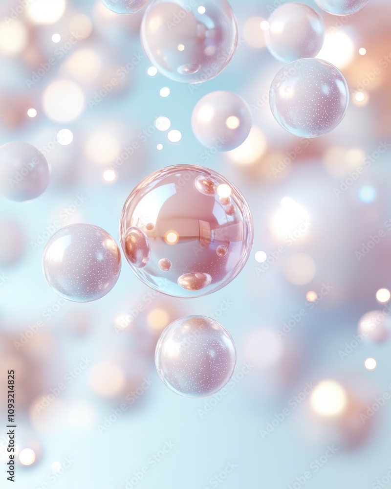 Elegant pastel bubbles floating in soft focus dreamscape with gentle light reflections and hazy background for serene and abstract design concepts Elegant pastel bubbles floating in soft focus dreamscape with gentle light reflections and hazy background for serene and abstract design concepts