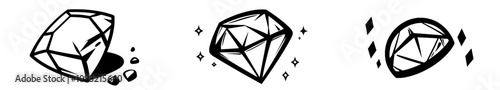 Modern diamond icon designed for web, computer, and mobile applications.