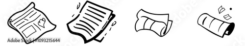 Icon for apps and websites depicting a newspaper breaking news headline.