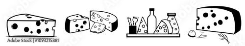A flat color icon of Swiss cheese or emmental cheese for food apps and websites.