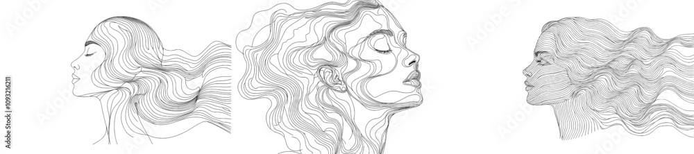 Obraz premium A single continuous line drawing of a person experiencing confusion and worry about poor mental health, illustrating the concepts of problems, failure, and grief in a modern line art style.