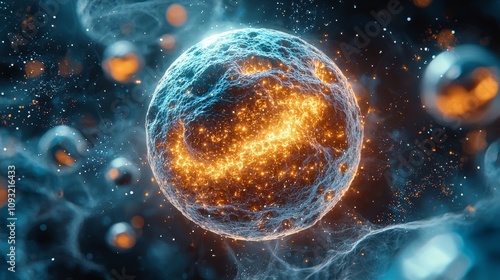 Wallpaper Mural This depiction illustrates cellular activity through vibrant colors and dynamic shapes. Torontodigital.ca