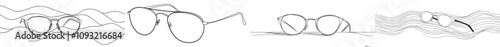 A single editable line forms the glasses, depicted in a minimalistic, modern line illustration style.