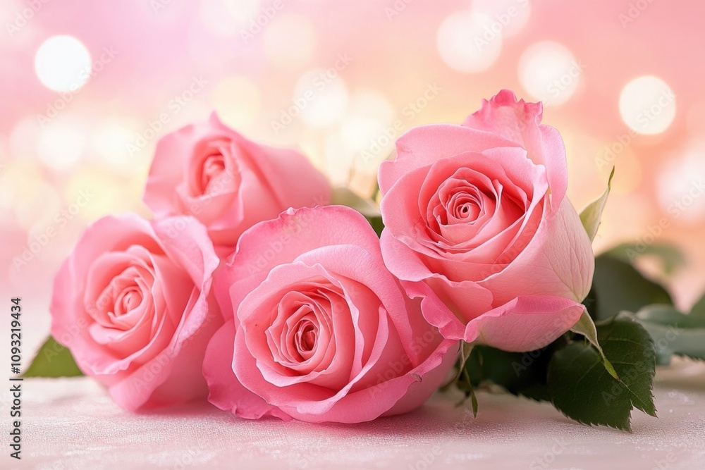 Pink Roses on Table Pink Roses on Table